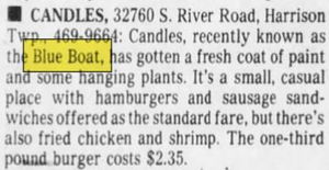 Candles (Blue Boat Inn) - Candles Name Article June 1983 (newer photo)